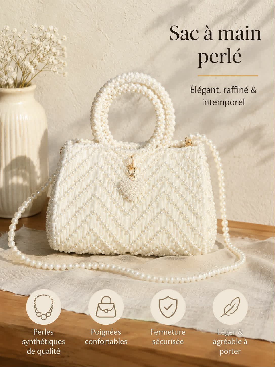 Sac perle blanc